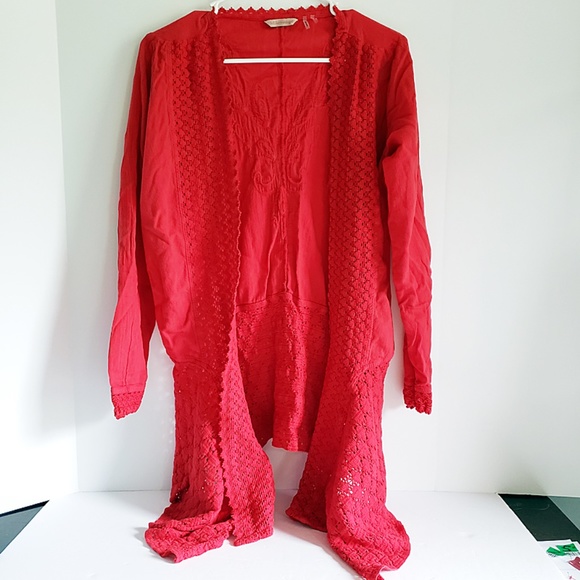 Soft Surroundings Crochet Gauze Cardigan - Size S - Picture 4 of 7